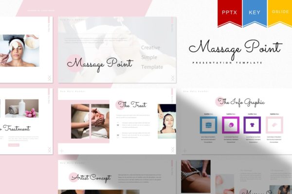 按摩美容院主题演讲谷歌PPT素材 Massage Point | Powerpoint, Keynote, Google Slides