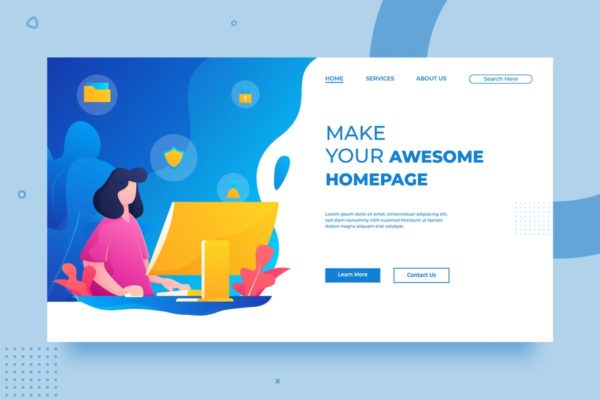 自由职业者网站首页Banner设计模板 SRTP – Freelancer Banner Homepage