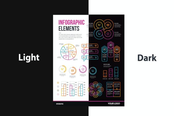 信息图表元素数据可视化/统计矢量图形模板V.46 Infographic Examples for Designer V.46