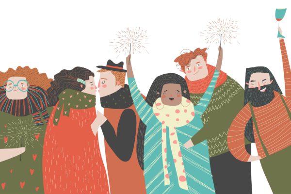 庆祝活动快乐人物矢量图素材 Happy people celebrate an important event. Joyful