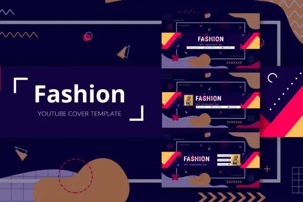 时尚频道Youtube油管封面设计模板套装 Fashion Channel – Youtube Cover Template Pack