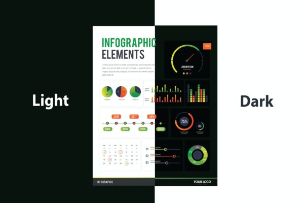信息图表元素数据可视化/统计矢量图形模板V.42 Infographic Examples for Designer V.42