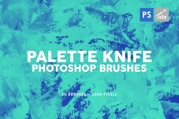 30个调色刀纹理Photoshop笔刷 30 Palette Knife Photoshop Stamp Brushes 3