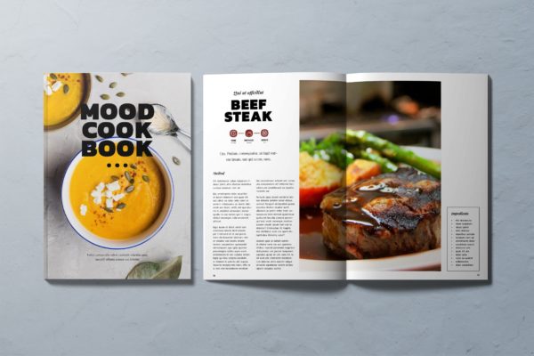 食谱菜谱美食杂志画册设计模板v1 Cookbook
