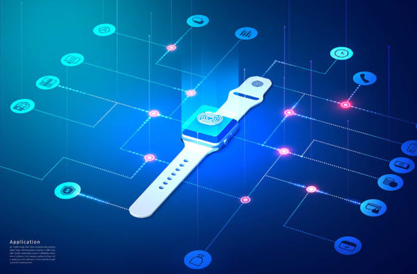 智能手表App应用指纹解锁科技感海报设计韩国素材