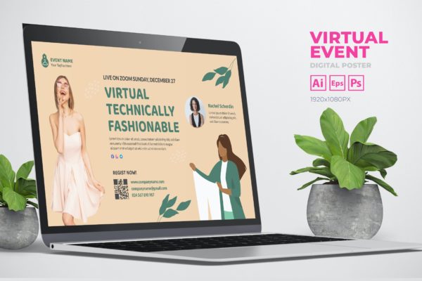 时尚活动数字海报传单设计模板 Fashion Event Digital Poster Flyer