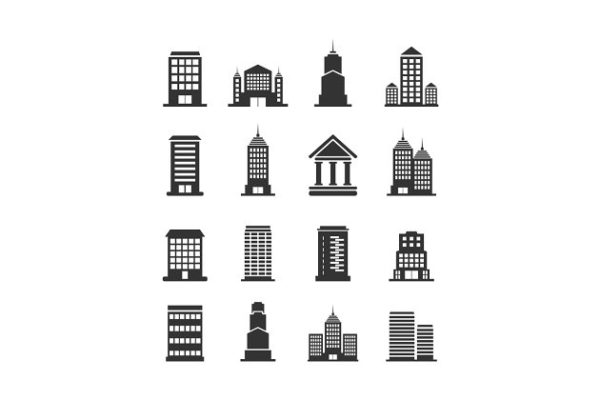 建筑大厦图形图标素材 Building office an icon