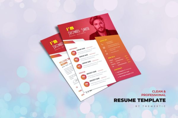 创意设计师个人简历、vCard&求职信模板 Creative Resume, vCard, CV & Portfolio Template