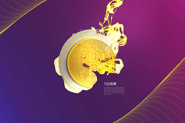 破碎的比特币海报设计韩国素材