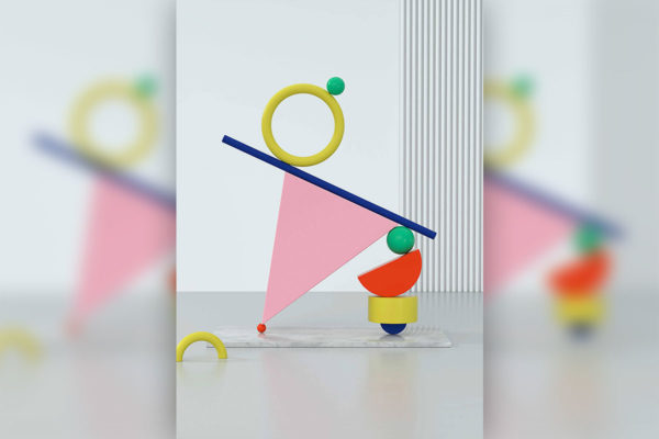 保持平衡概念几何物体元素图片设计韩国素材