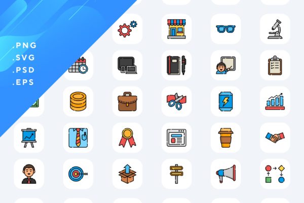 50枚初创企业&业务主题彩色图标矢量素材 50 Startups And New Business Icons