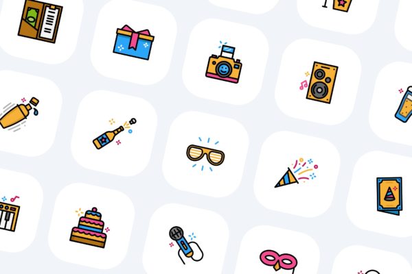 49枚派对主题彩色图标矢量素材 49 Party Icons