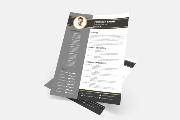 简约版式设计个人求职简历设计模板v8 Cv Resume Template.v8