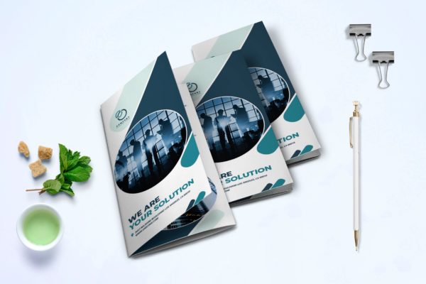 三折页公司业务广告手册设计模板v1 Trifold Business Brochure