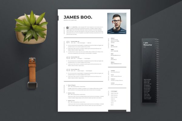 资深UI/UX设计师个人简历模板下载v4 Resume / CV Template 04