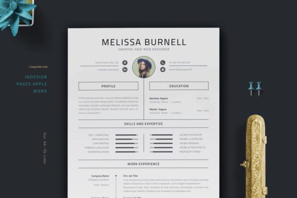 设计师简历&求职信&推荐信模板素材 Resume / Cv / Template
