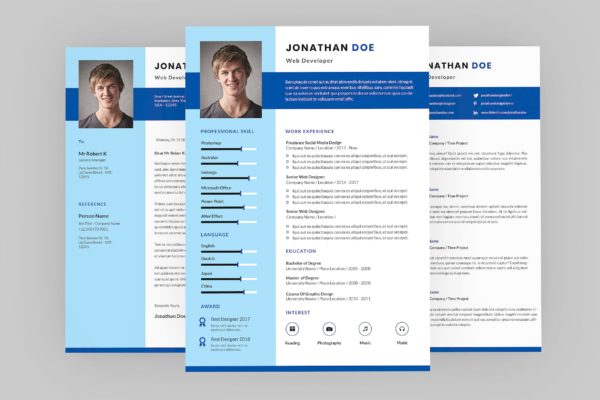 网络工程师简历模板下载 Jonathan Web Resume Designer