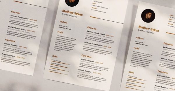 极简主义风平面设计师个人履历表排版设计模板 Minimal Resume