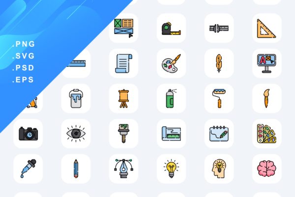 49个创意工具彩色图标素材 49 Creative Tools Icons