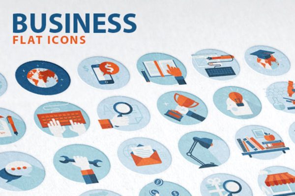 现代扁平设计风格圆形矢量概念图标 Set of Flat Design Concept Icons