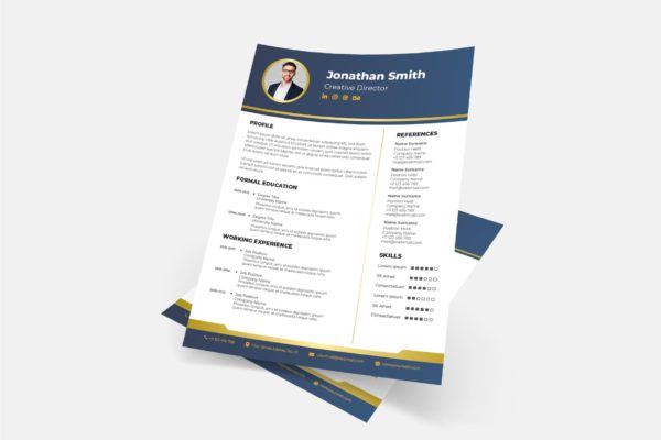 现代简约设计专业简历版式设计模板v7 Cv Resume Template.v7