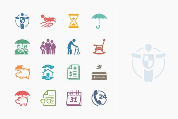 彩色系列-人寿保险主题矢量图标 Life Insurance Icons – Colored Series