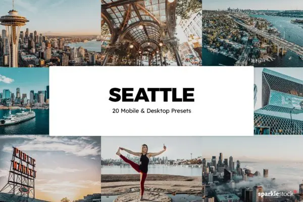 20款城市照片处理调色LR预设+LUT预设 20 Seattle Lightroom Presets & LUTs
