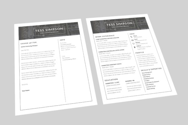 首席营销官履历表排版设计模板 CV Power Resume Designer