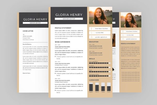 高级编辑设计师简历版式设计模板 Senior Editor Resume Designer