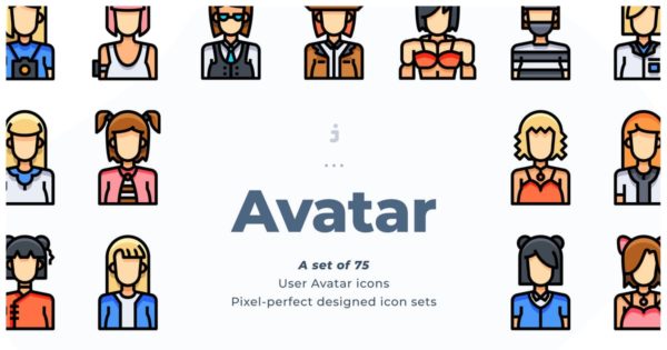 75个用户头像图标v3 75 User Avatar Icons