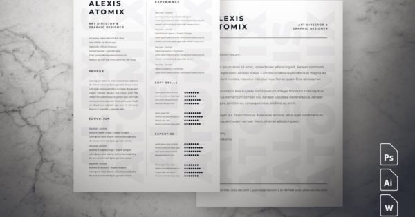 美术指导个人简历&求职信模板素材 Professional Resume & Cover Letter #2