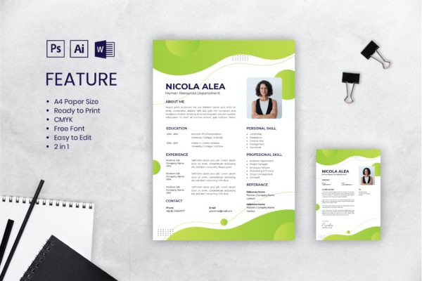 人力资源总监电子简历&推荐信模板 CV Resume