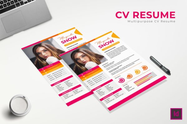 创意设计师个人简历模板 Fanta CV Resume Template