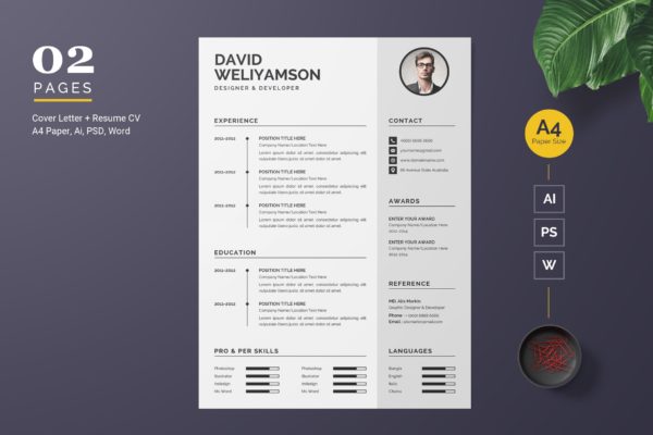 技术开发&工程师简历版式设计模板 Word Resume Template