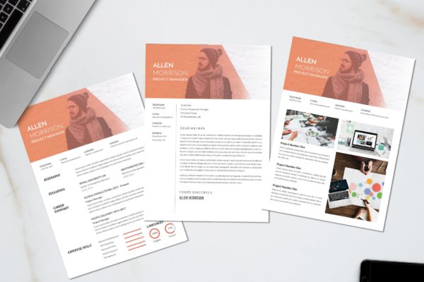 项目经理创意简历版式设计模板v63 Project Manager Creative CV Resume Vol. 63