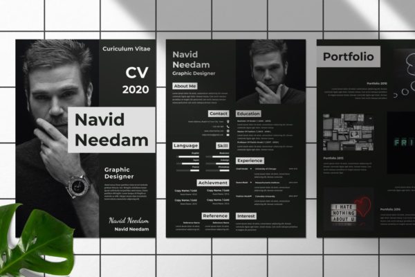 产品设计/图形设计应聘简历模板下载 Clean Resume / CV Portfolio