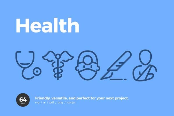 设计森林下午茶：医疗健康矢量图标合集下载[Ai]