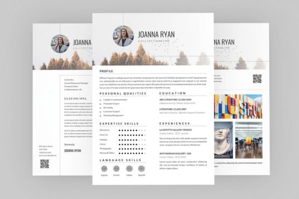 美术馆馆长个人简历模板下载 Statistic Resume Designer