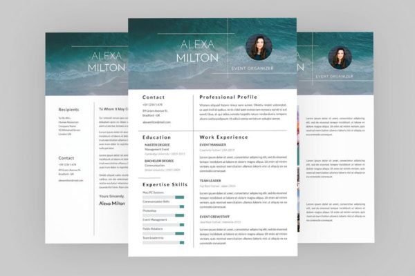 活动组织策划总监履历表简历表设计模板 Rye CV Resume Designer