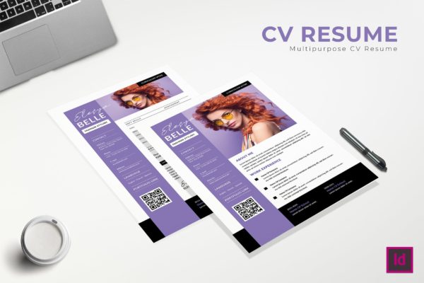 超级时装设计师个人简历设计模板 Super Fashion CV Resume Template