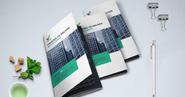 三折页公司业务广告手册设计模板v2 Trifold Business Brochure