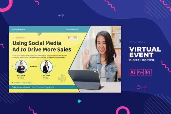 销售营销培训活动数字海报传单设计模板v5 Sales Marketing Training Event Digital Poster Flye