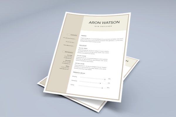 网站设计师简约风专业简历模板 Professional CV Template
