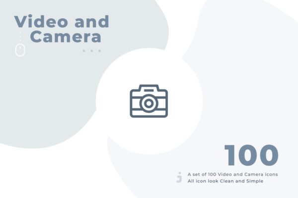 100枚视频&摄像机Material设计风格矢量图标 100 Video and Camera icon set – Material