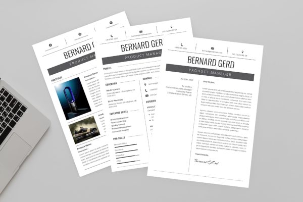产品设计师个人简历排版设计模板 Bernard Product Resume Designer