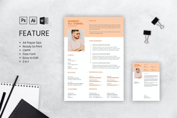 项目经理职位应聘简历&推荐信模板 CV Resume