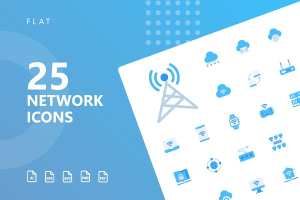 网络科技主题扁平化矢量图标 Network Flat Icons