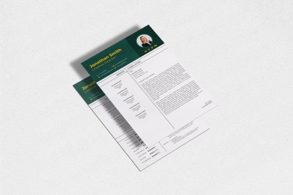 2合1个人电子简历排版设计模板v5 Cv Resume Template.v5