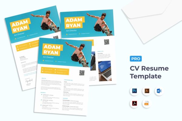 创意艺术总监履历表设计模板 CV Resume Art Director