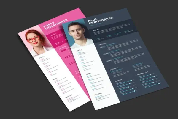 前端开发&UI界面设计职位应聘简历模板v2 Resume CV Print Template 02